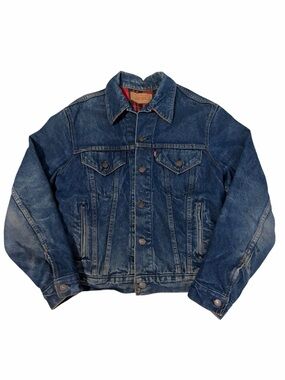 VTG 80s Levi’s Trucker Jean Jacket Flannel Lined Mens Medium Blue 70411 9316